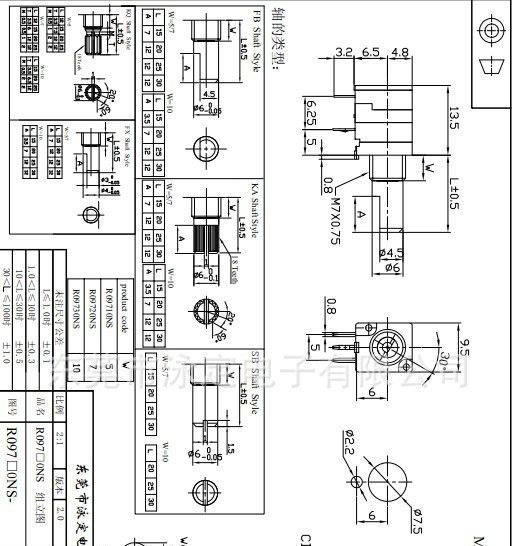 汽车功放电位器，音量电位器，单联带开关电位器，塑封电位