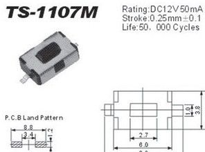 供应贴片轻触开关3x6,轻触开关型号规格