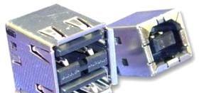 Tyco / AMP 原装 292336-1 连接器 USB插座 直角 A型 旗形