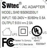 开关电源适配器 SW018S090200U1