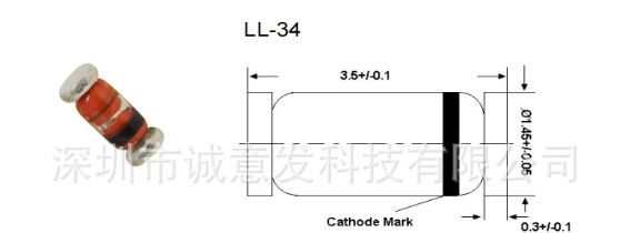 供应ST意法品牌 原装进口贴片稳压二极管LL34系列0.5W 1N4759 62V
