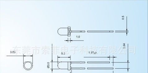 现货白光二极管—低衰减,高亮3mm圆头白光led