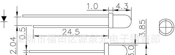 3MM白发红、LED灯珠、指示灯、发光二极管
