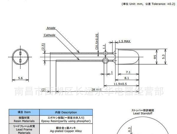 供应nichia日亚5mm光通量10lm 白光LED发光管