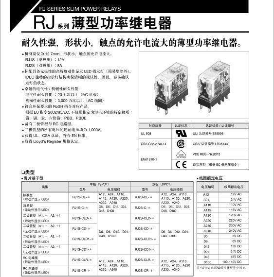RJ1S-CL-D24 DC24V  假一赔万 日本和泉继电器