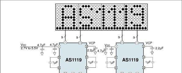 AS1119 、最小尺寸的LED点阵驱动器