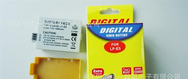 兼容原装佳能EOS450D 500D 1000D KISSX2 KISSX3相机电池LP-E5