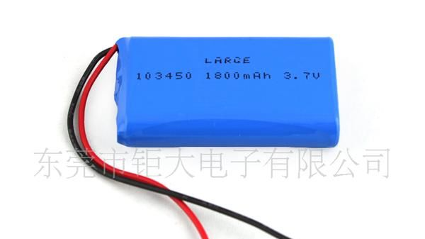 3.7V 1800mAh 103450铝壳电池带保护板引线