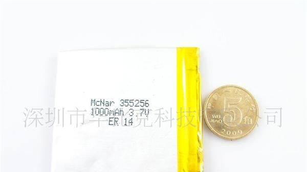 355256聚合物电池，1000MAH，