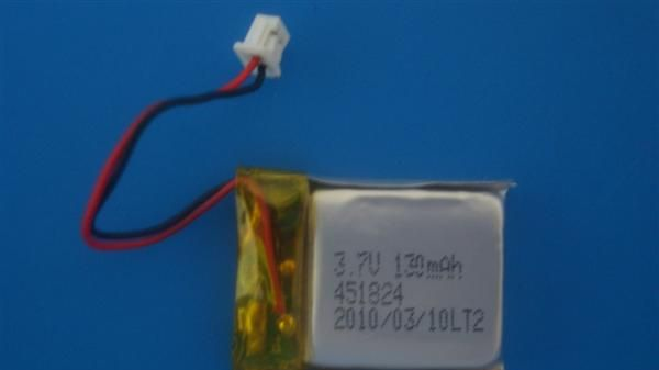 451824 3.7V 130mAH聚合物锂电池