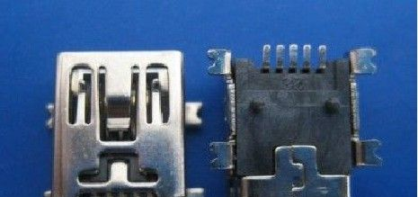 厂家批发迷你型（mini-）USB 贴片式 90度脚 5PIN 母座手机连接器