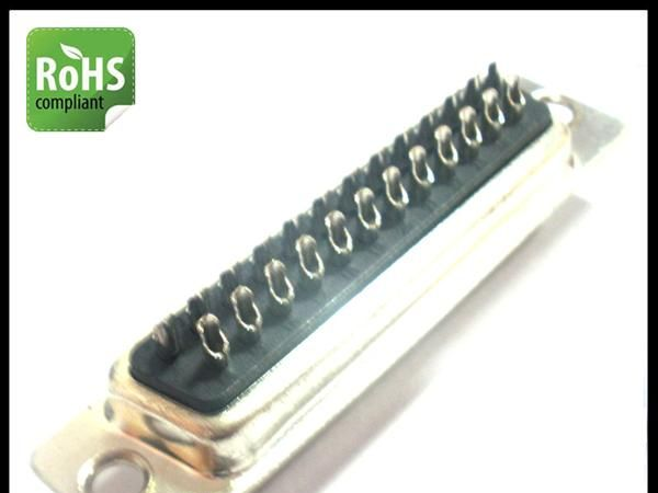 D-SUB连接器DB25母黑胶焊线式厂家长期供应一般纳税人环保产品