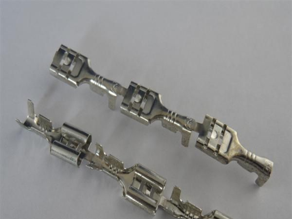 出售6.3插簧250直插铜端子，6.3连带端子，散端子，公母插簧端子