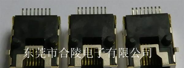 【厂家热销大量供应】 RJ45 沉板带滤波器超薄款 SMT 网络插座