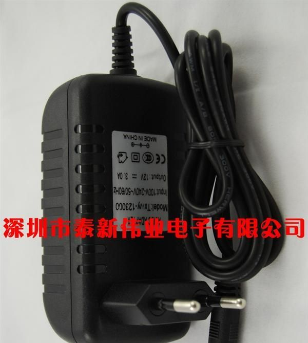 深圳市厂家直销美规12V3A玉米灯具、LED灯条、灯珠专用电源