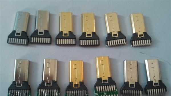 厂家直销HDMI·D- TYPE镀金夹板式插头，高清显示器转换接头