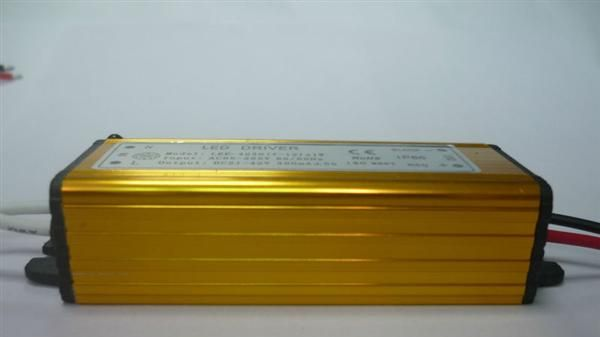 热销LED恒流电源 15X3W防水驱动 单串3W 金黄铝壳 质保两年
