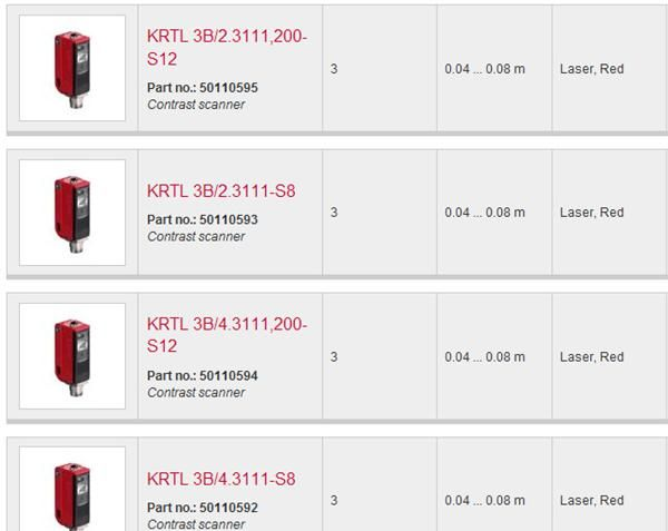 原装 劳易测LEUZE KRTL 3B/4.3111-S8 色标传感器