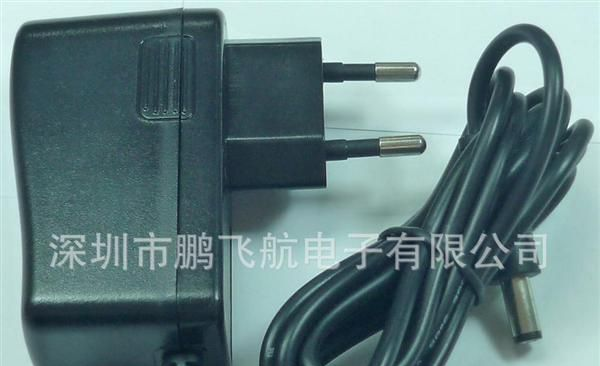 供应LED荧光板电子产品欧规插墙式12V1A电源适配器
