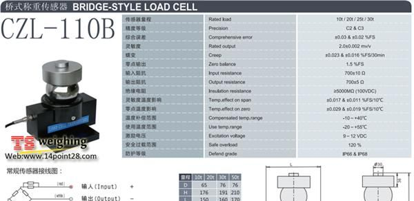 华兰海 新桥式传感器 CZL-110B 汽车衡传感器 特价出售 现货