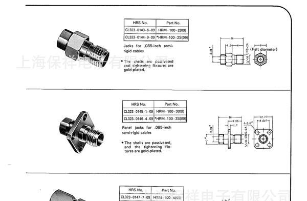 Hirose/广濑 HRS 连接器 HRM-501S 同轴连接器