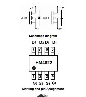 低压MOS，HM4822
