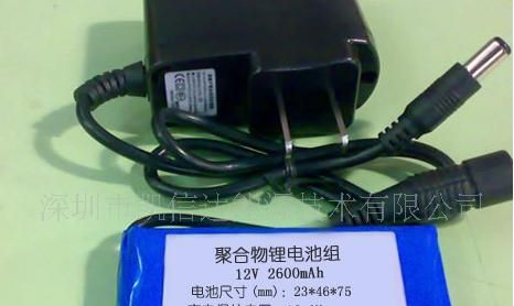 供应可充电电池，12V2600mAh电池，各种大小锂电池任意组装