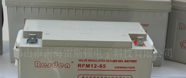 雷斯顿12V65AH固体阀控式免维护胶体蓄电池