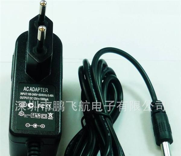 供应美规.欧规.英规LED灯条电源12V1A电源适配器
