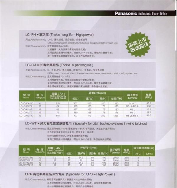 松下蓄电池LC-P12100铅酸蓄电池12V100AH Panasonic 蓄电池