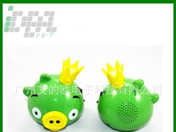 愤怒的小鸟 卡通猪迷你音箱 USB/MF音箱 外置电池 插卡音箱
