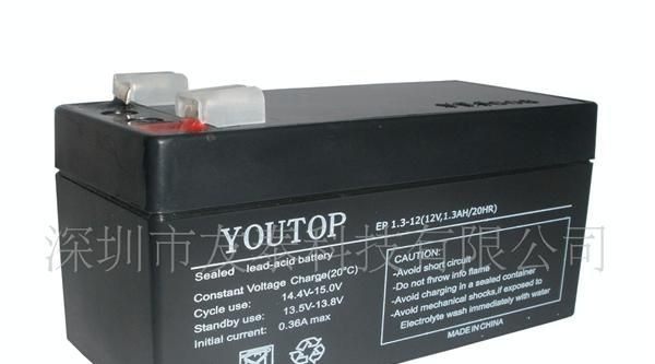 厂家供应12V1.3AH铅酸蓄电池,可供报警器音响用,欢迎采购蓄电池