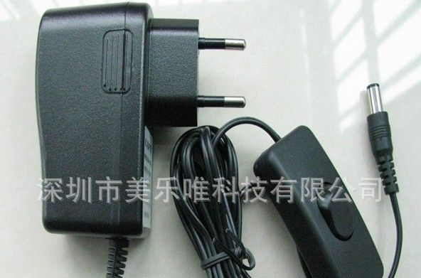12V1A 带开关欧规电源适配器 LED电源 开关电源 显示器电源 12V