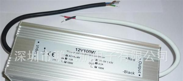 现货供应 12V100W LED恒压驱动电源 100W LED防水电源 CE认证