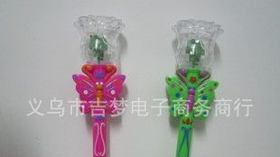 地摊热卖/121蝴蝶风车 发光蜜蜂风车 电动闪光风车 魔法棒 批发