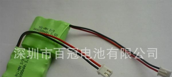 厂家批量供应镍氢电池3.6V  2/3AAA  NI-MH 300mAh  镍氢电池组