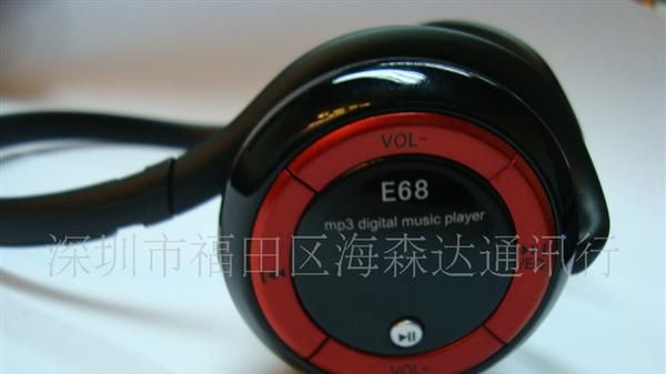 厂家供应无线MP3插卡耳机E68 插卡MP3带蓝牙，5合1 无线插卡耳机