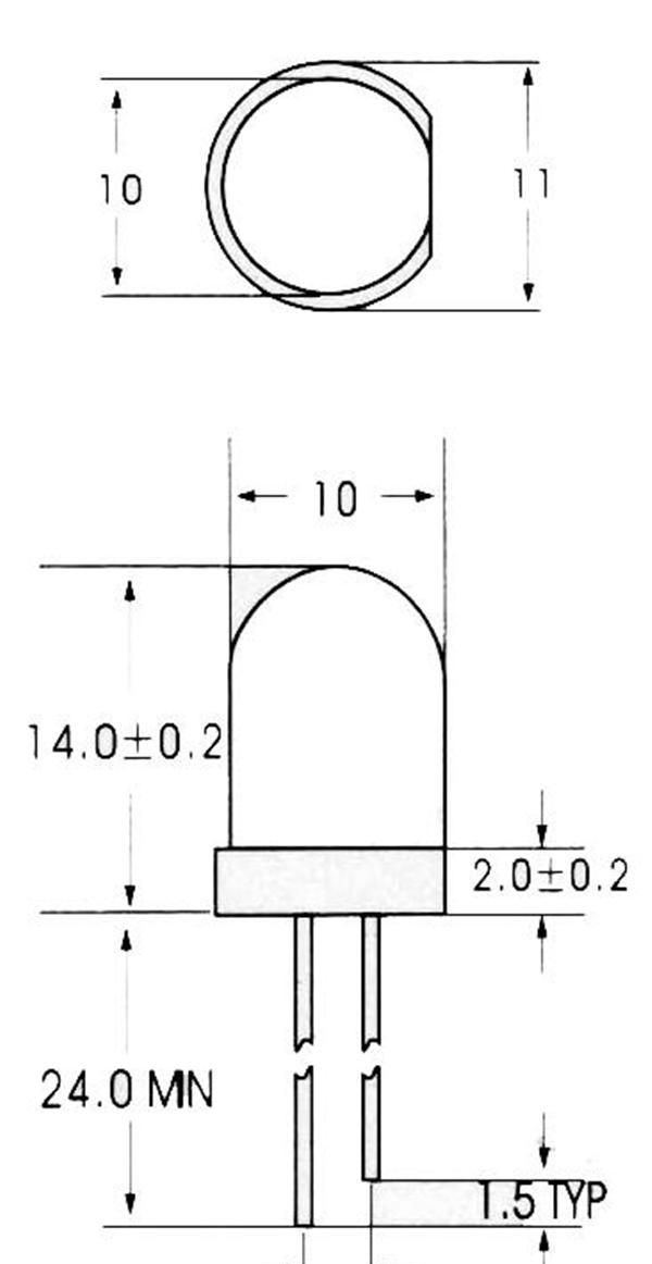 F10白发蓝LED灯珠 10mm蓝光LED灯珠 F10蓝光灯珠