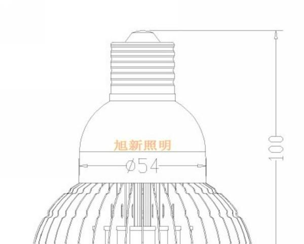 led鳍片射灯配件 鳍片帕灯套件 PAR灯外壳 APR30 6x2W 弧面PC罩