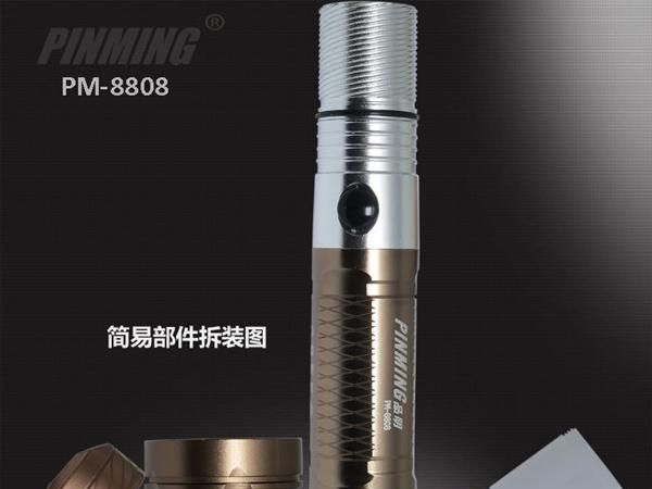 新款户外旋转变焦调光附逃生锤马营灯铝合金大功率强光LED手电筒