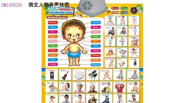 供应俄文人物有声挂图，儿童学习类玩具，益智挂图