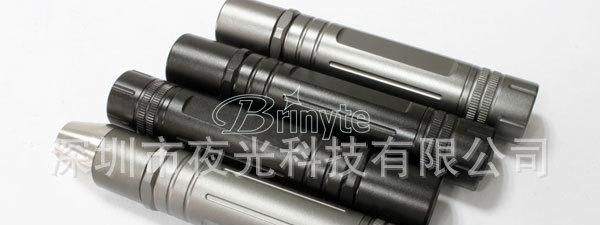 brinyte PDO7黑色和钛色 玉石专用手电筒 五档T6纯不锈钢