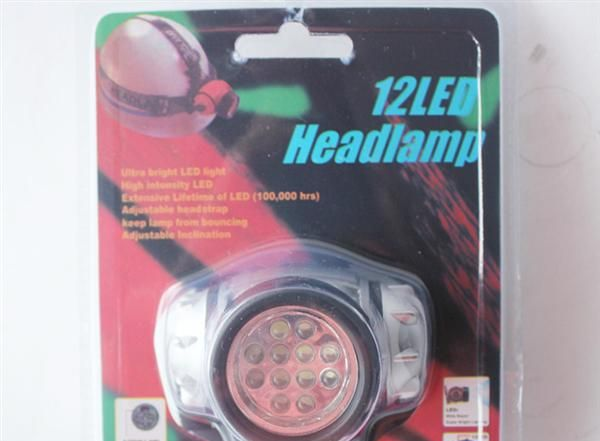 厂家直销 12LED 野营/自行车 头灯 帽子灯100克