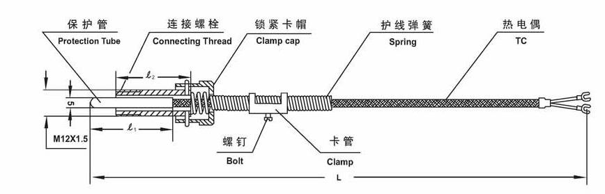 压簧式固定热电偶