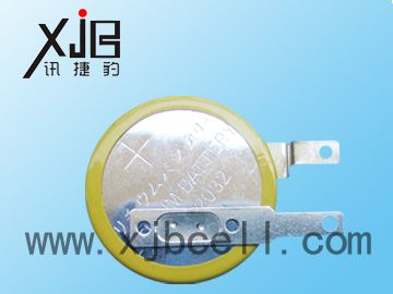 供应CR2032焊脚纽扣电池 CR2032带脚电池