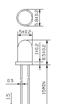 5MM白发蓝灯LED、白发蓝光LED F5蓝灯