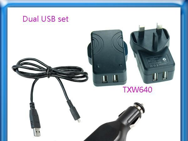 全球热销双USB<font color=red>充电</font>器 相机USB<font colo