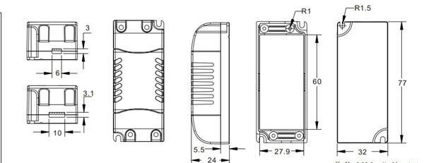 6-12W <font color=red>LED电源</font>外壳