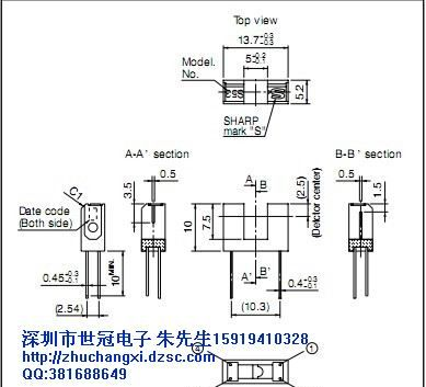 供应SHARP 光电传感器,光电开关GP1S53V