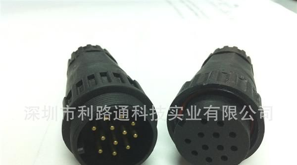 深圳厂家直销12芯M22公母插头，IP68航空插